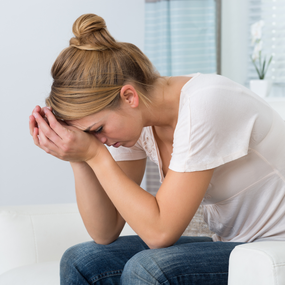 Stress belastete Frau